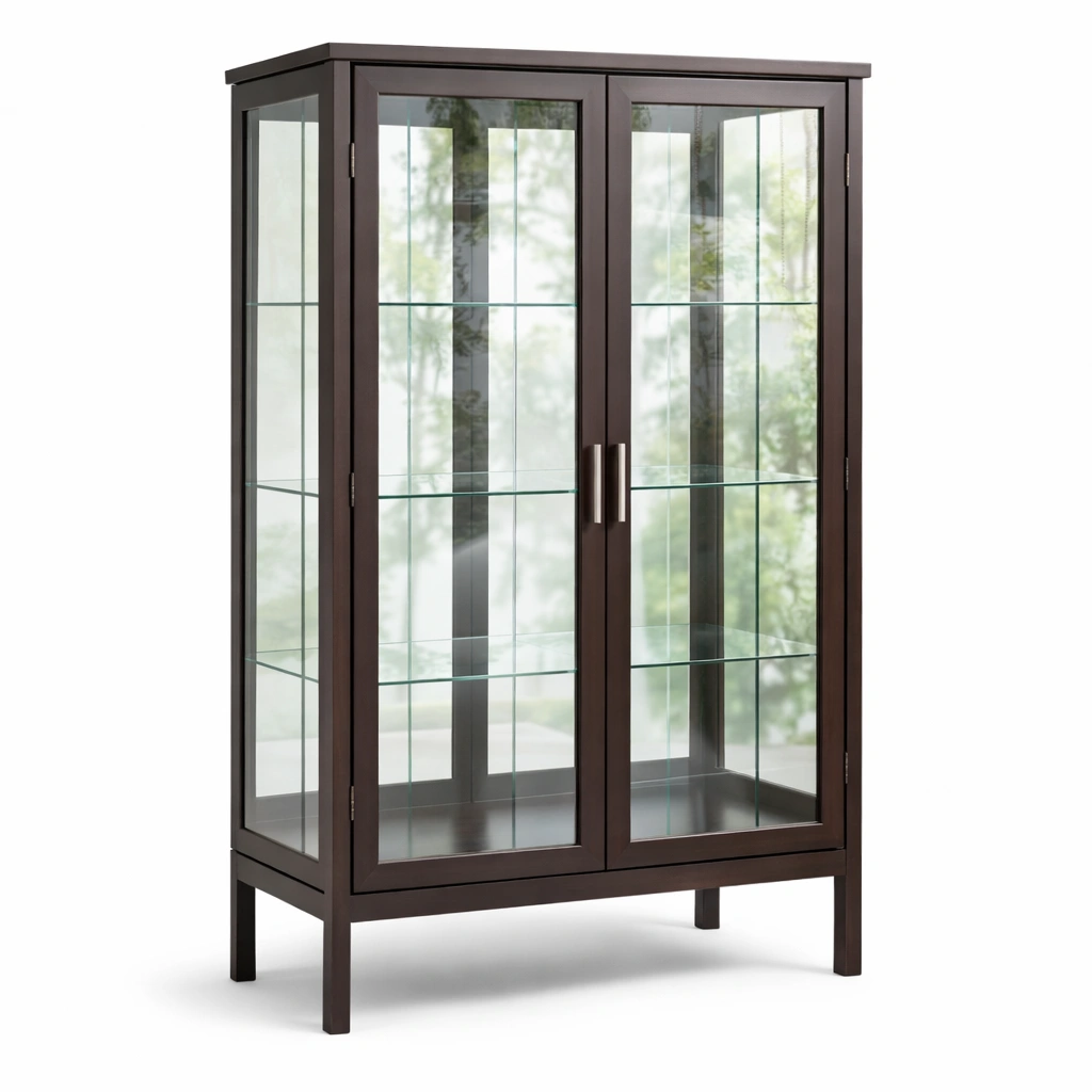Vitrina de madera y vidrio templado 180x80x40 cm-LIVTIVA