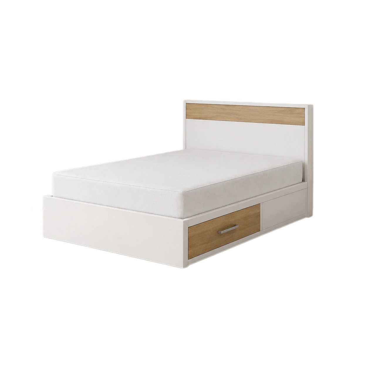 Cama con almacenamiento individual de madera laminada con cajón 200x100x90 cm-Furn Pira