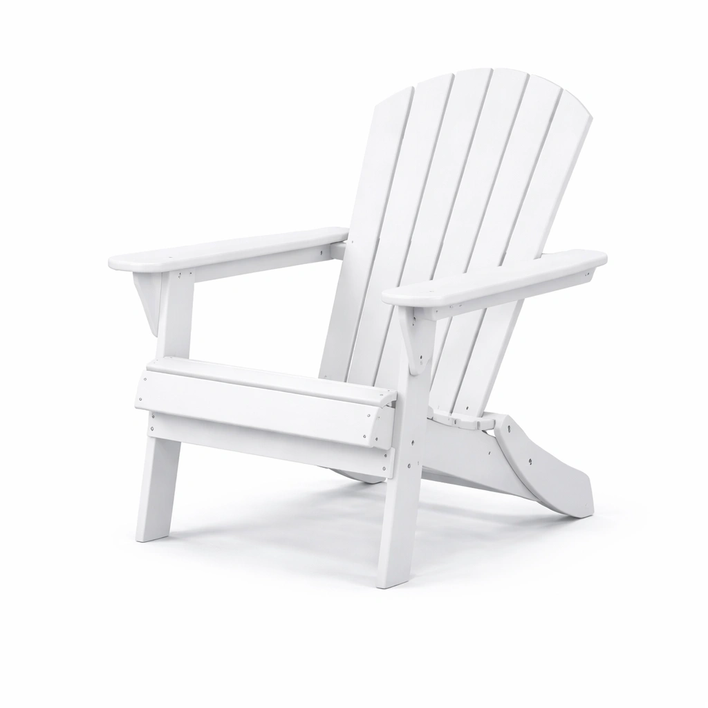 Silla Adirondack de madera blanca para exterior-NESTLIVOZ