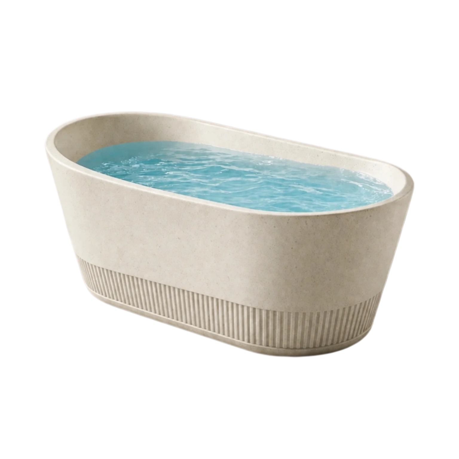 Bañera independiente de mármol compuesto beige