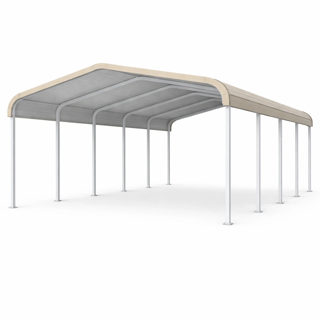 Cochera de metal y polietileno exterior 600x300x250 cm-FURNFARA