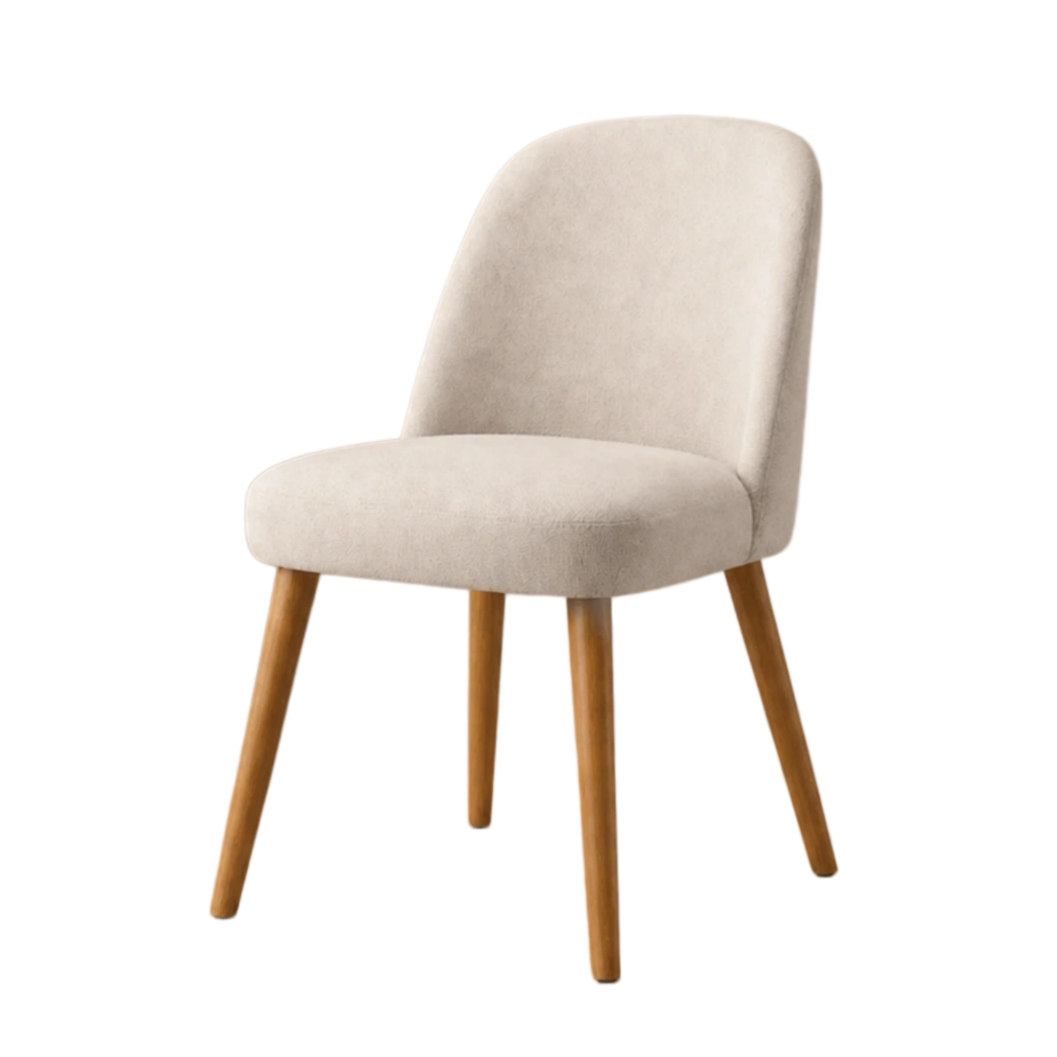 Sillas de comedor de tela beige con patas de madera de haya-LIVLIVOZ