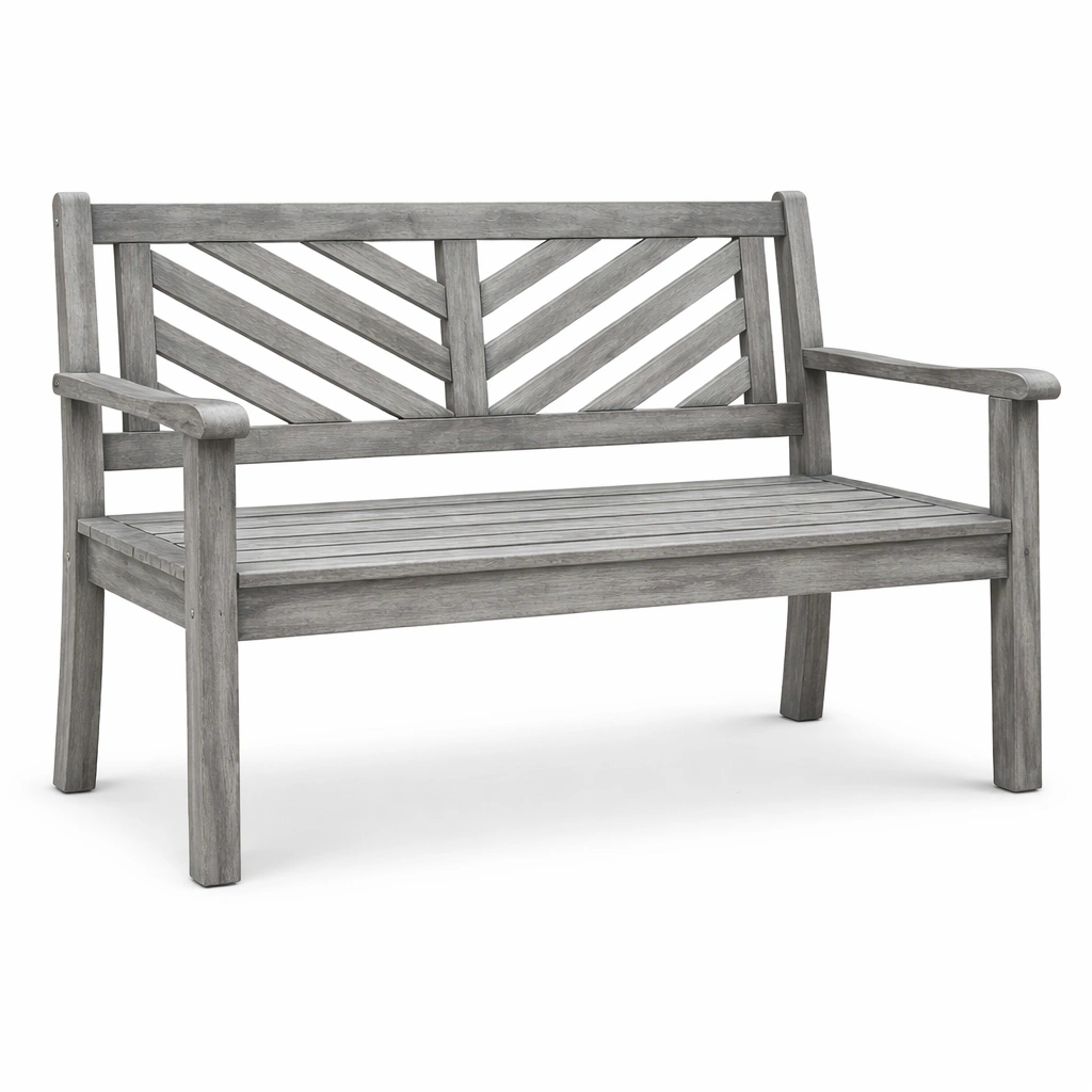 Banco de exterior de madera gris-Homdexa