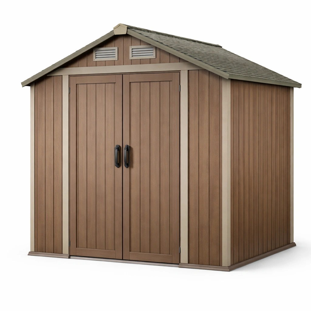 Cobertizo de jardín de resina con ventilación 185x152x226 cm-DECOPIRA