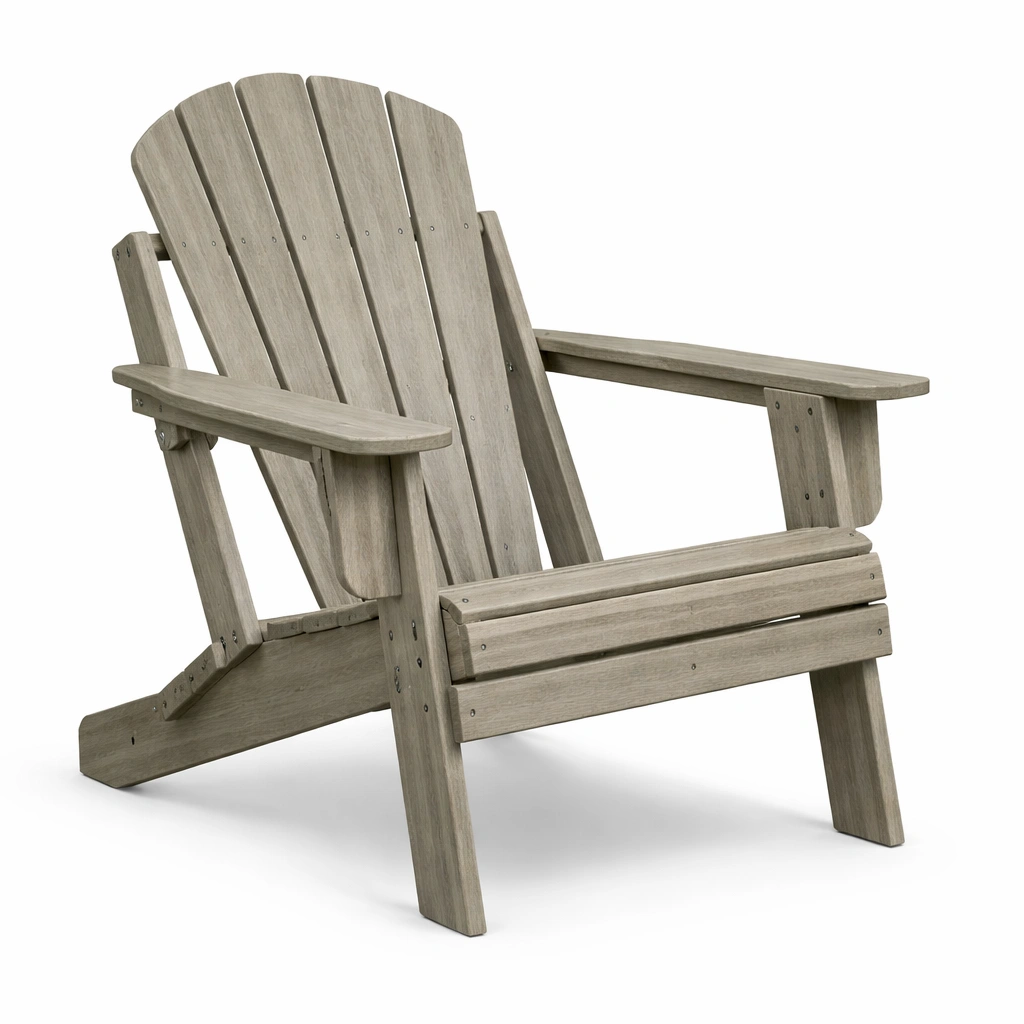 Silla Adirondack de madera de acacia gris para exterior-DECOPIRA