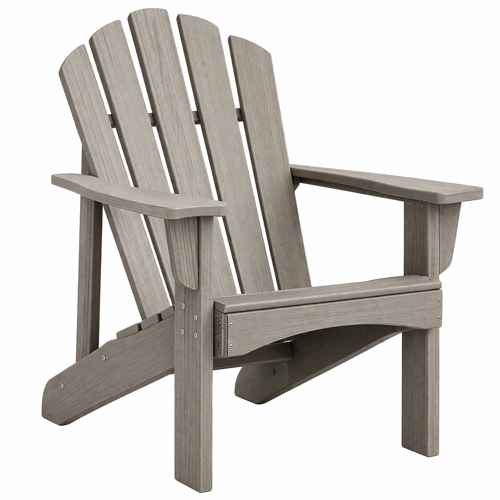 Silla Adirondack de madera plástica reciclada gris-DECOPIRA