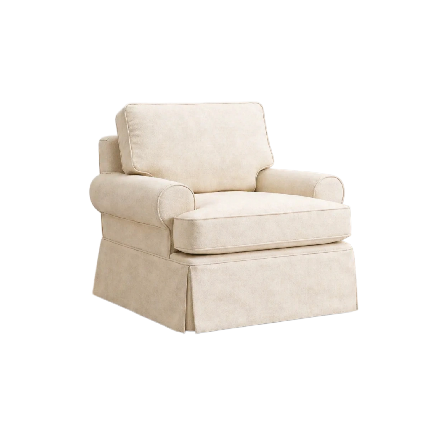 Sillón de tela beige con funda desmontable-Livziva