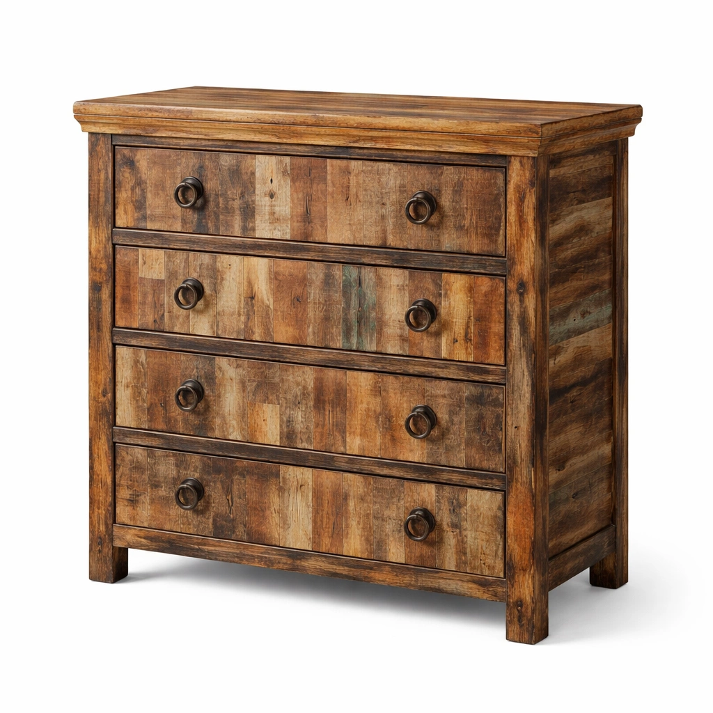 Cajonera de madera maciza con 4 cajones-FURNUNIA