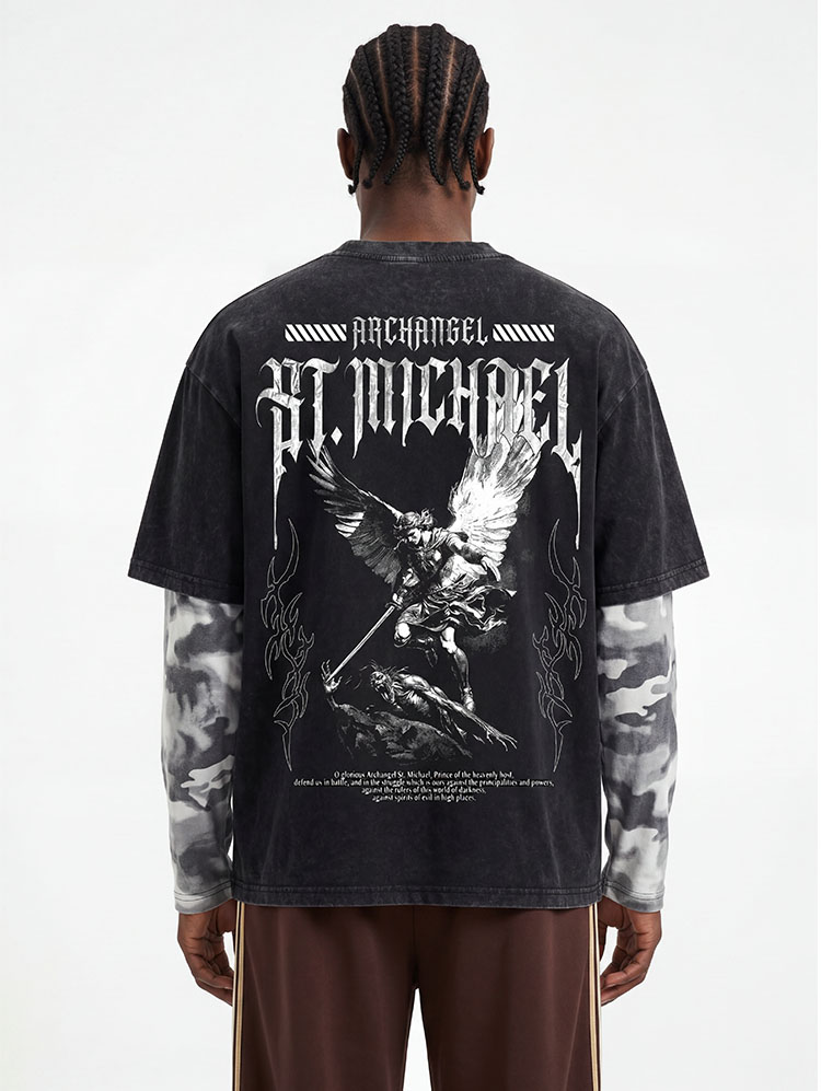 Archangel St. Michael Christian Washed T-Shirt