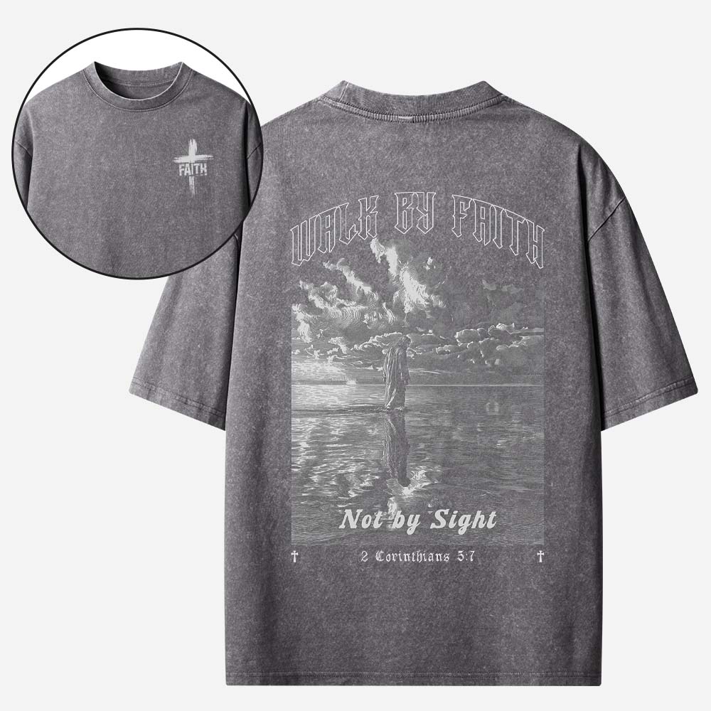 Walk By Faith Christian Washed T-Shirt