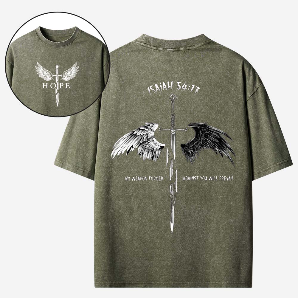 No Weapon Formed Christian Washed T-Shirt