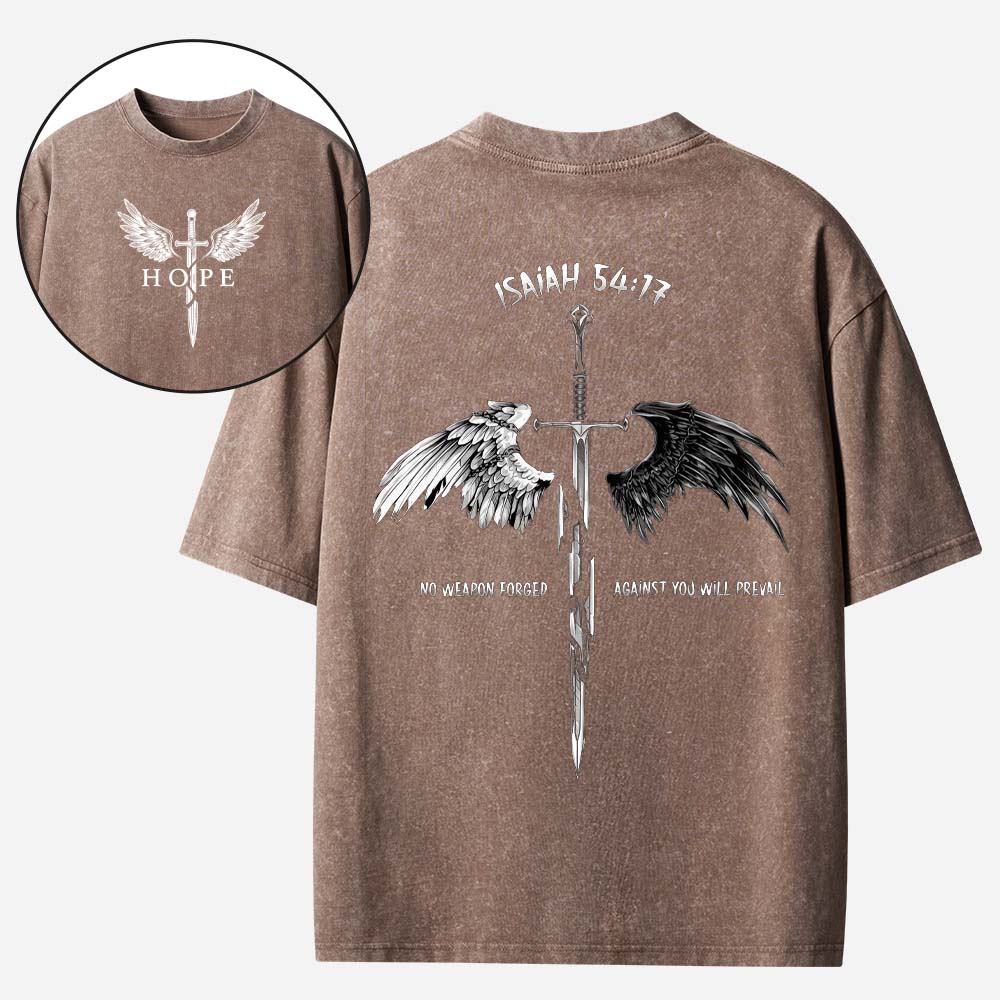 No Weapon Formed Christian Washed T-Shirt