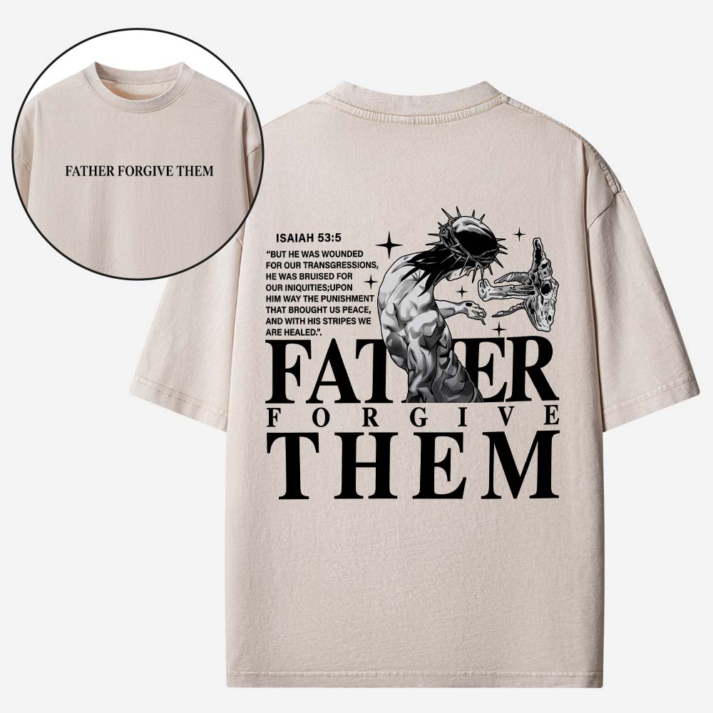 Father Forgive Them Christian Washed T-shirt