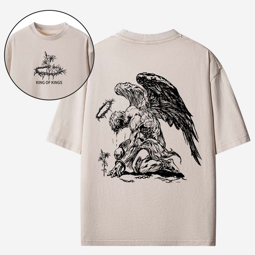 Jesus Is King Flower Of Hope Christian Washed T-shirt