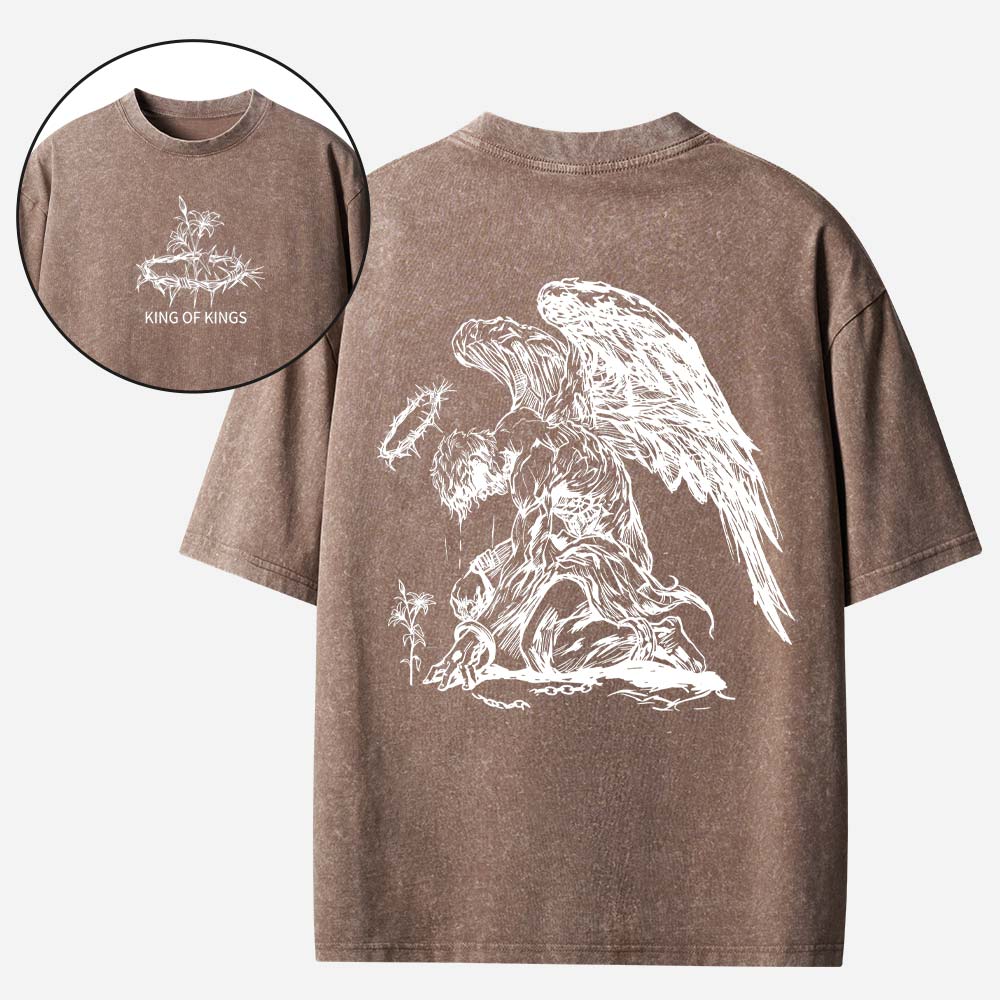 Jesus Is King Flower Of Hope Christian Washed T-shirt