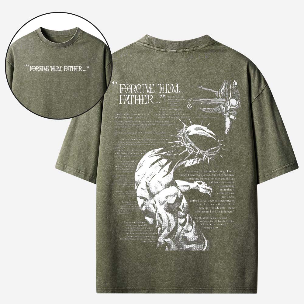  Forgive Them Father Christian Washed T-Shirt