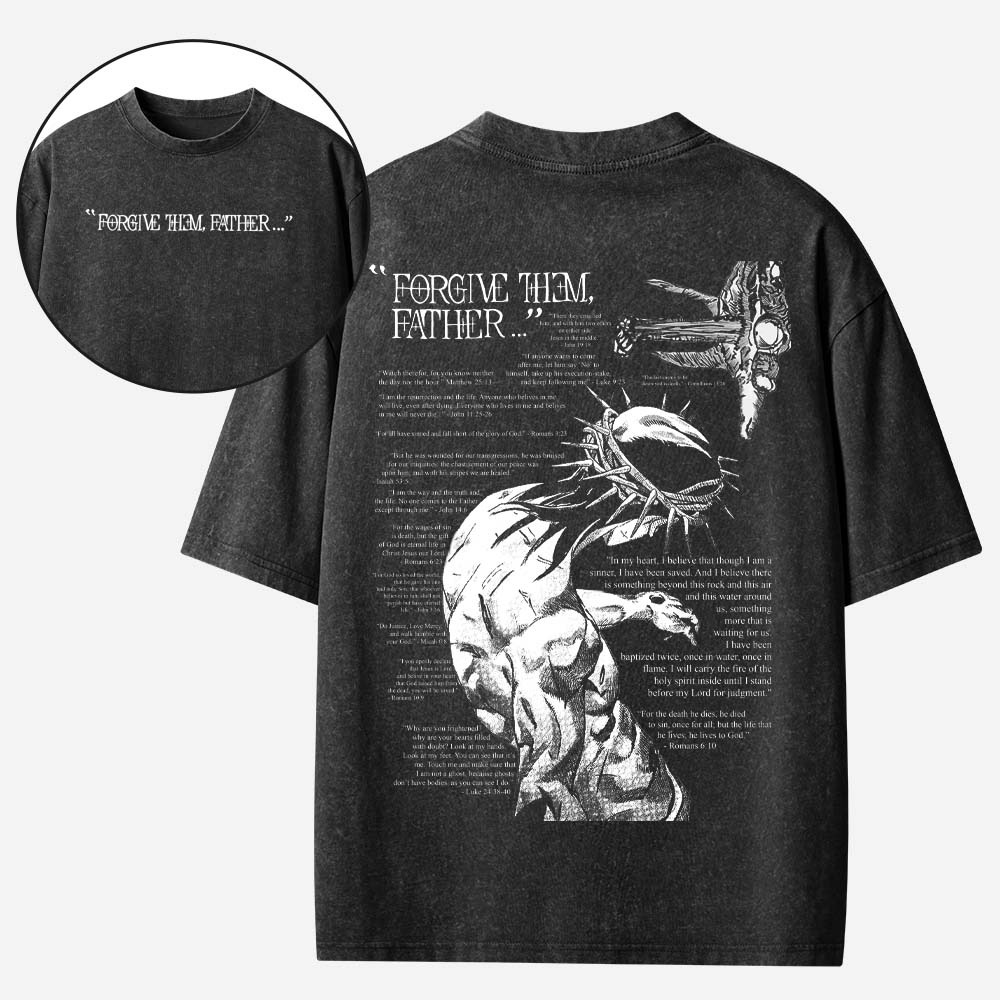  Forgive Them Father Christian Washed T-Shirt