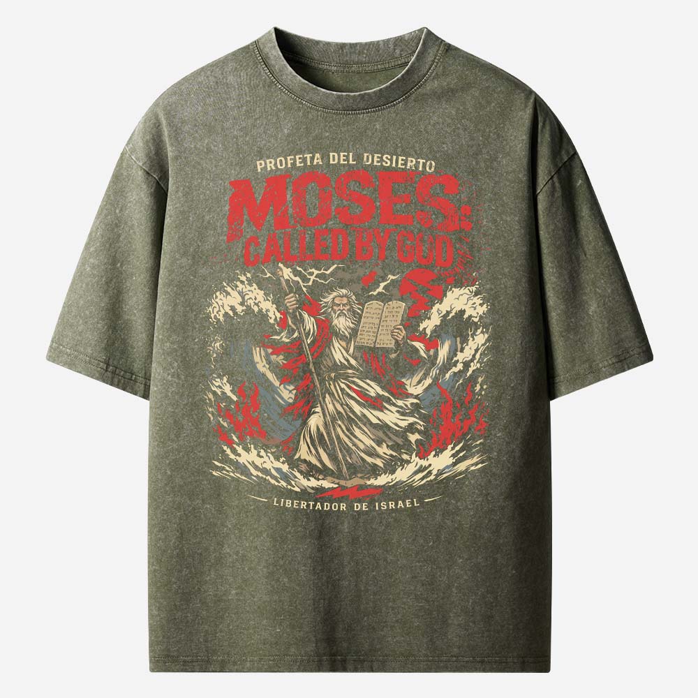 Moses Called By God Christian Washed T-Shirt