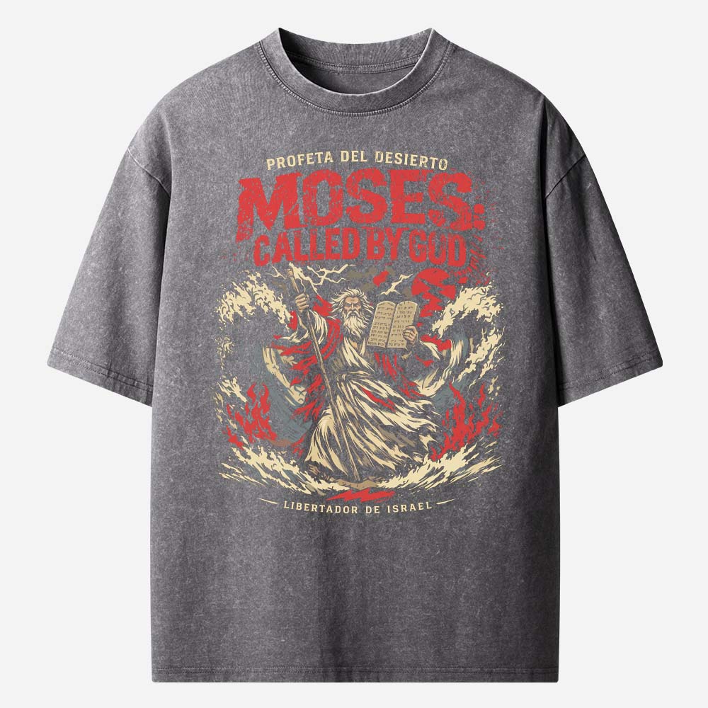 Moses Called By God Christian Washed T-Shirt