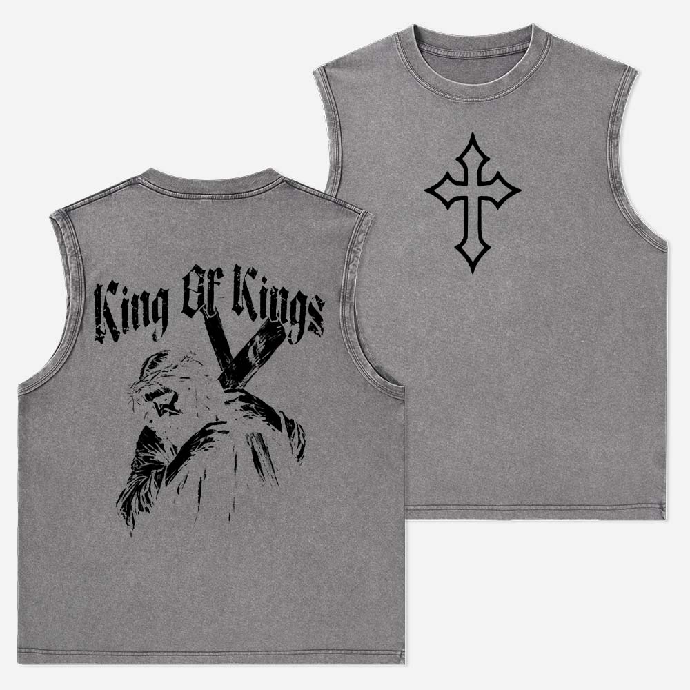 King of Kings Christian Washed Tank Top