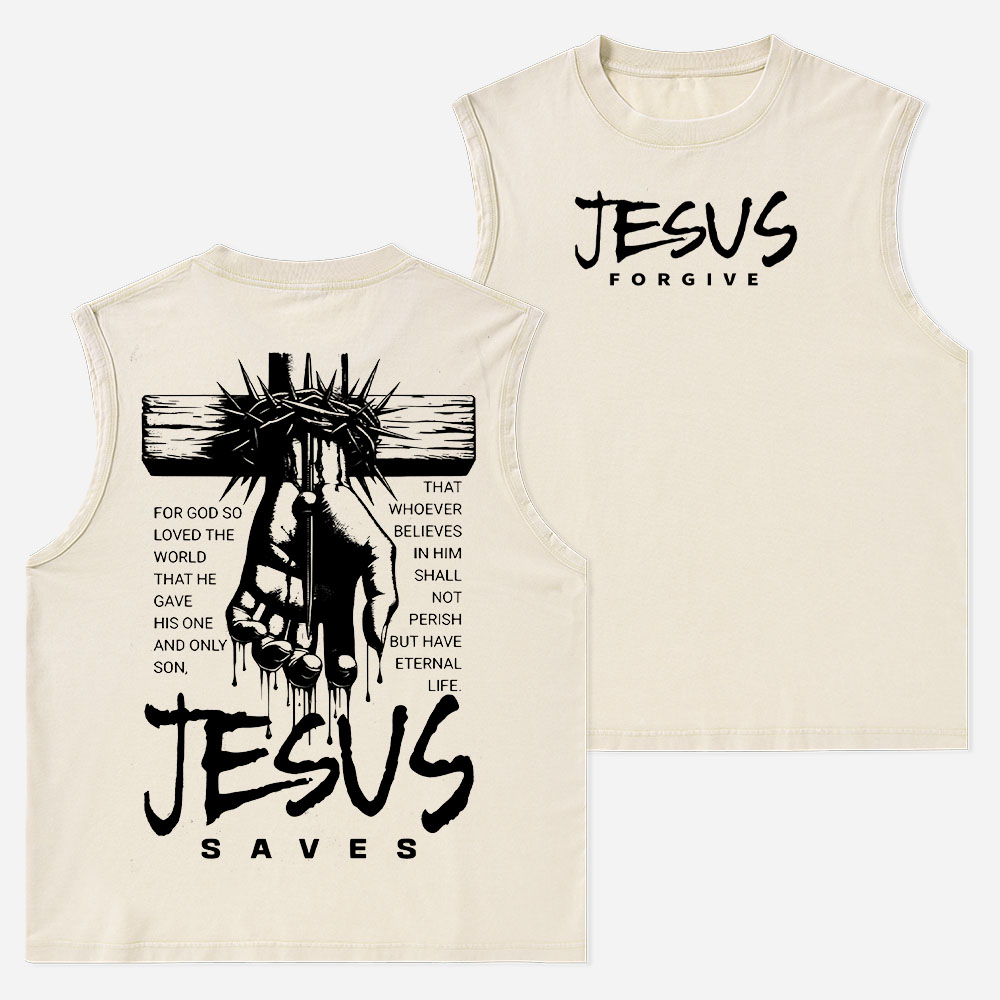 Jesus Forgive Christian Washed Tank Top