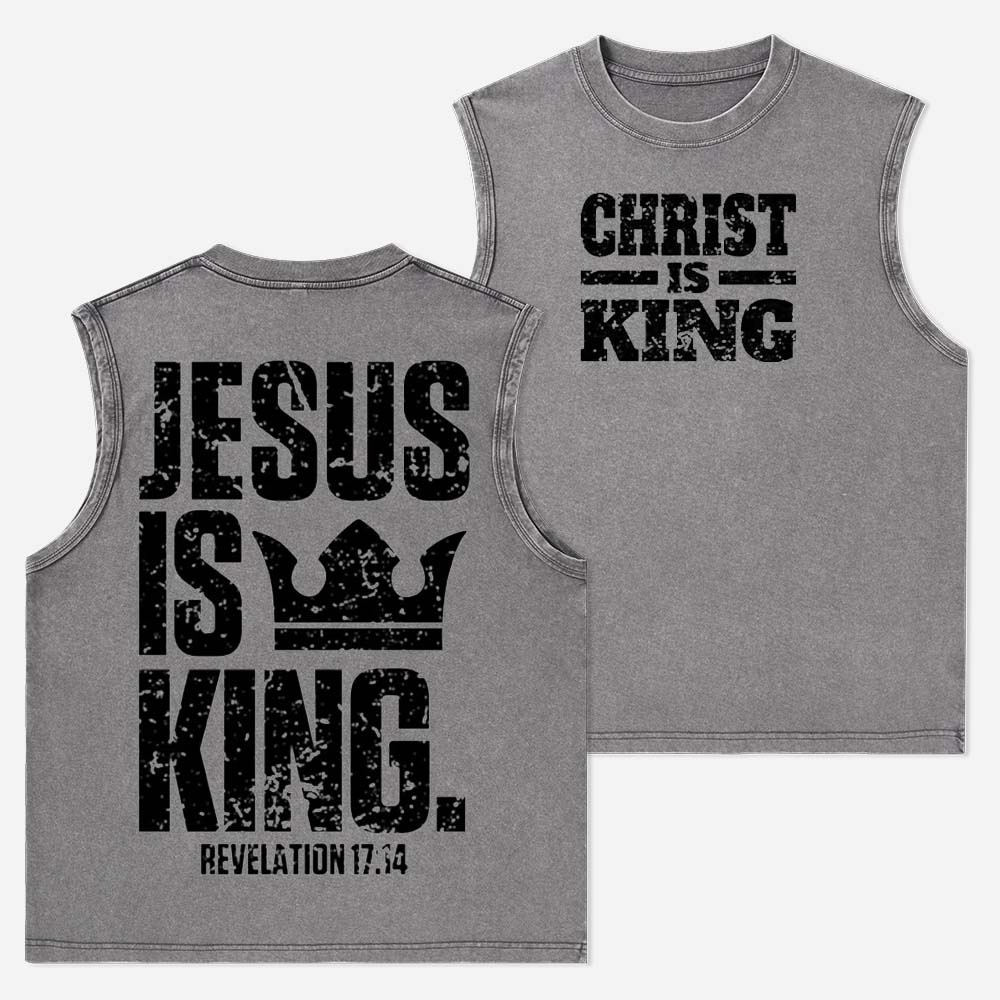Christ is King Christian Washed Tank Top