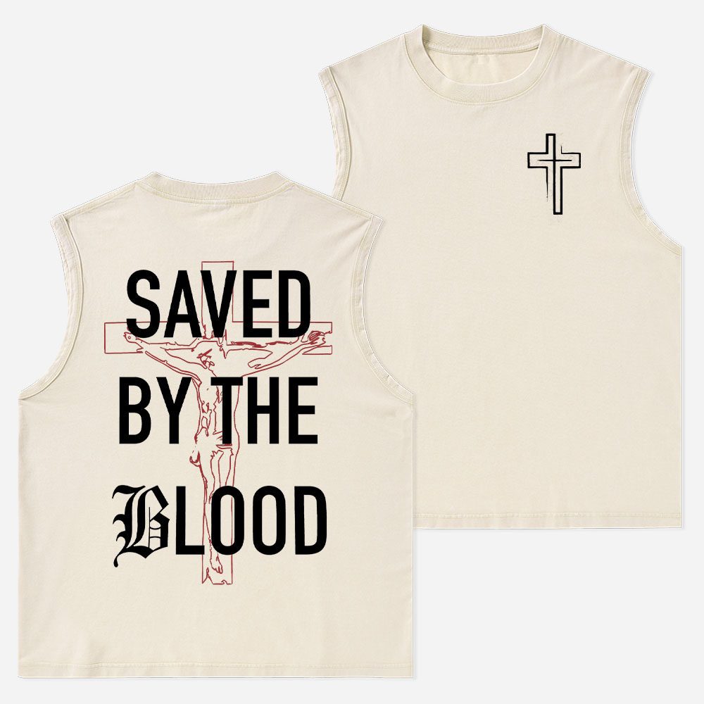 Saved by The Blood Christian Washed Tank Top
