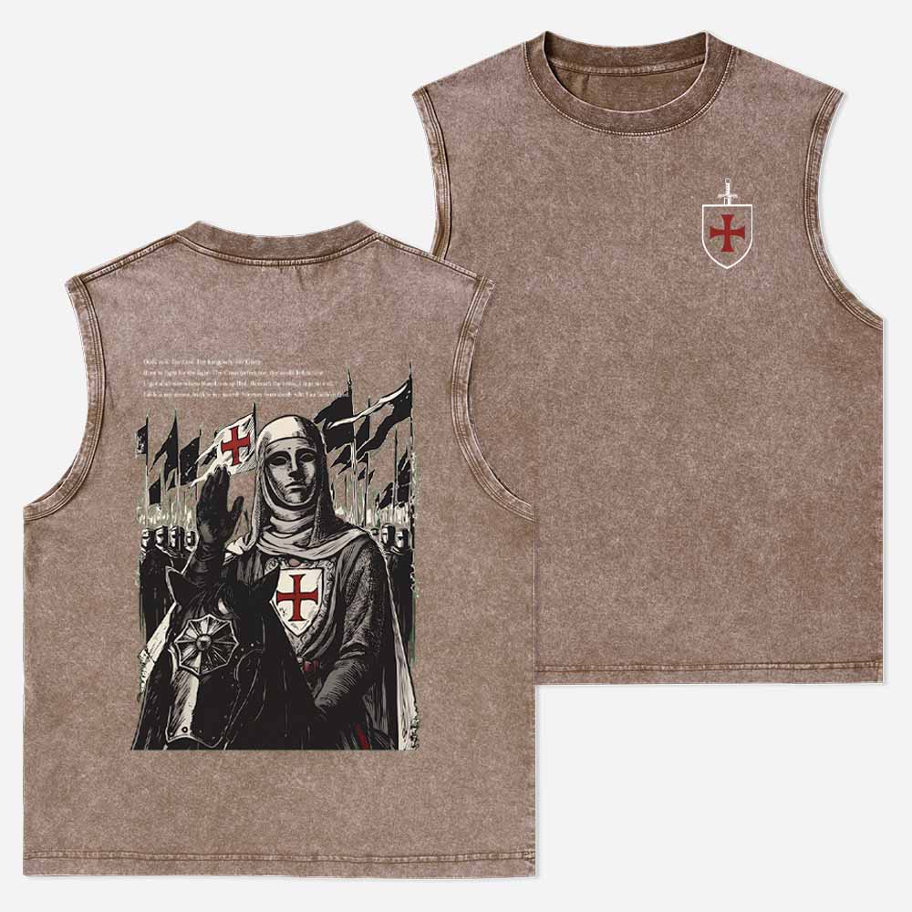 King Baldwin IV Jerusalem Christian Washed Tank Top