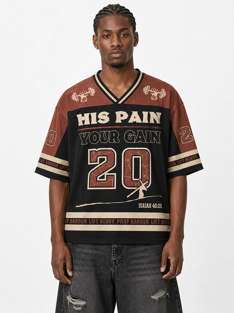 His Pain Your Gain Christian Mesh Jersey