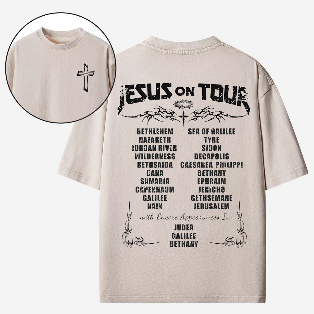 Jesus On Tour Christian Washed T-Shirt