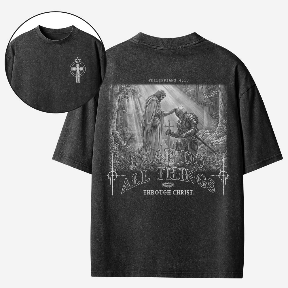 I Can Do All Things Christian Washed T-Shirt