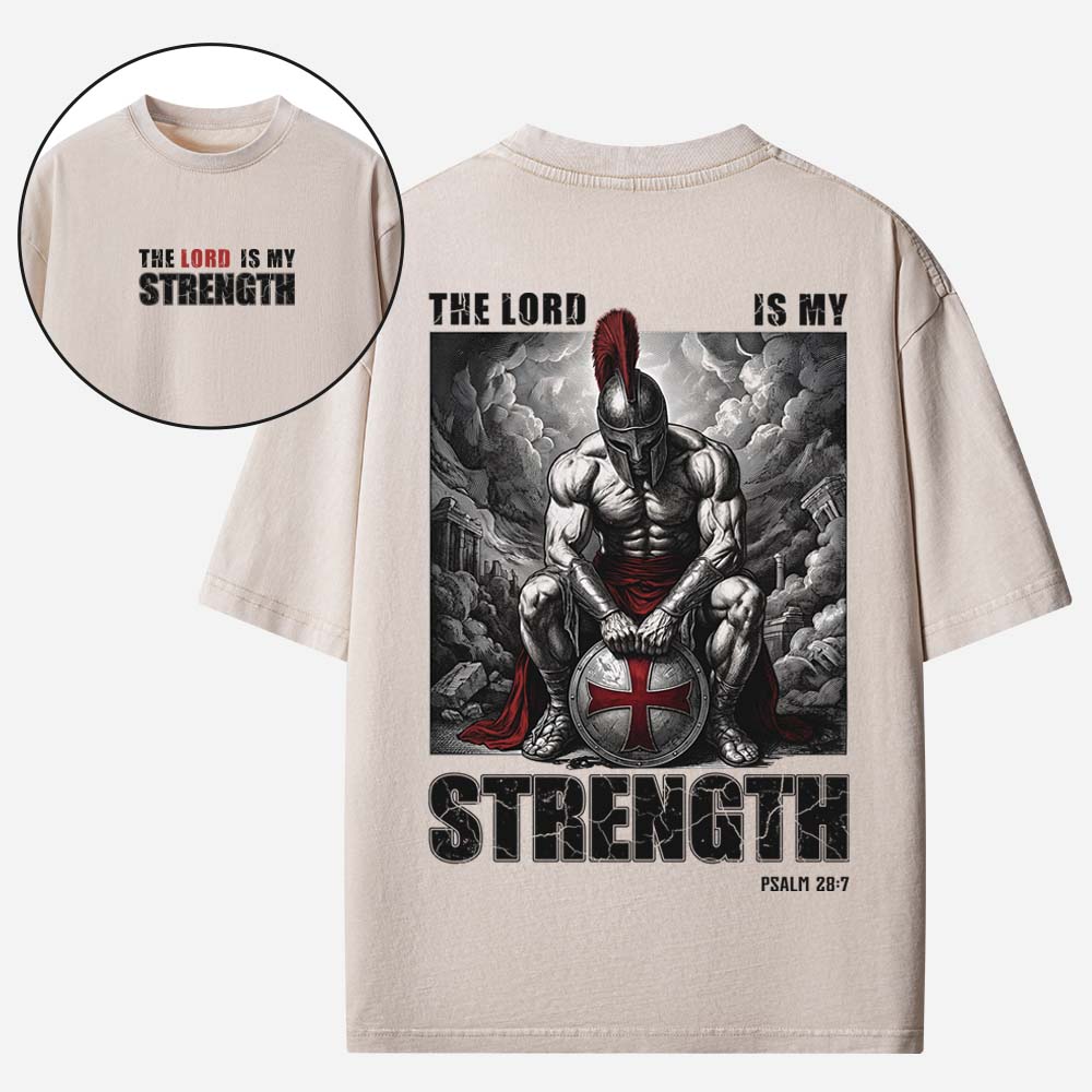 The Lord is My Strength Christian Washed T-Shirt