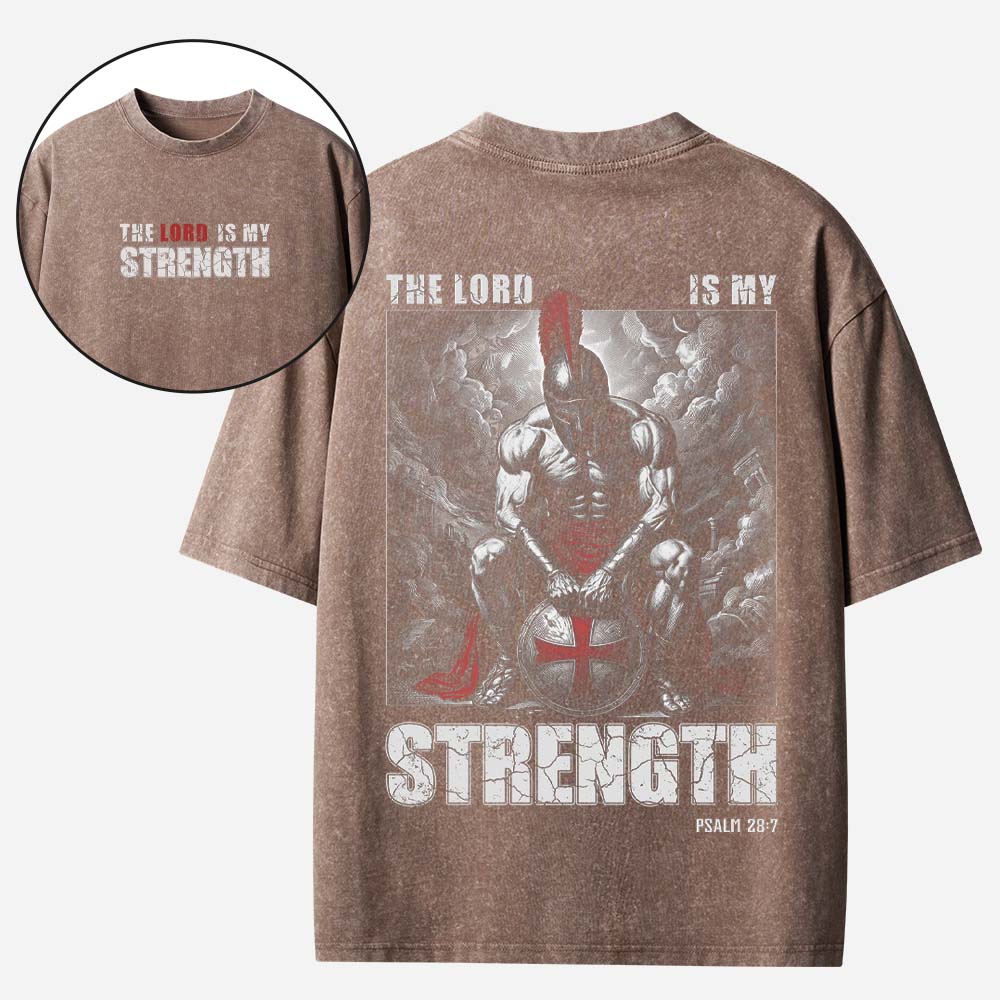 The Lord is My Strength Christian Washed T-Shirt