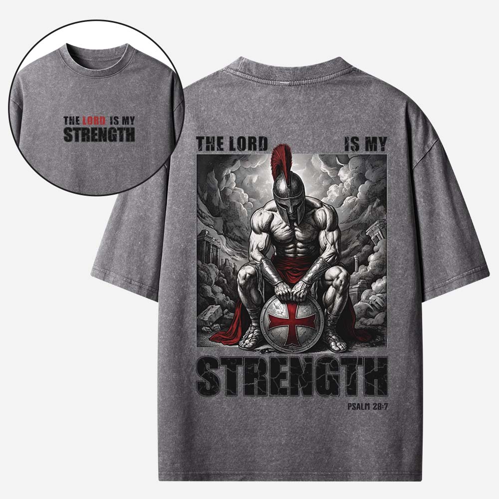 The Lord is My Strength Christian Washed T-Shirt