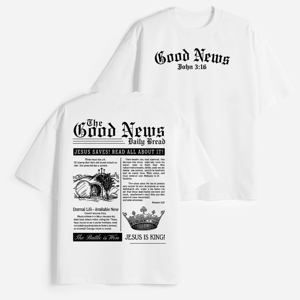 The Good News Christian Heavy Elbow-Sleeve T-Shirt
