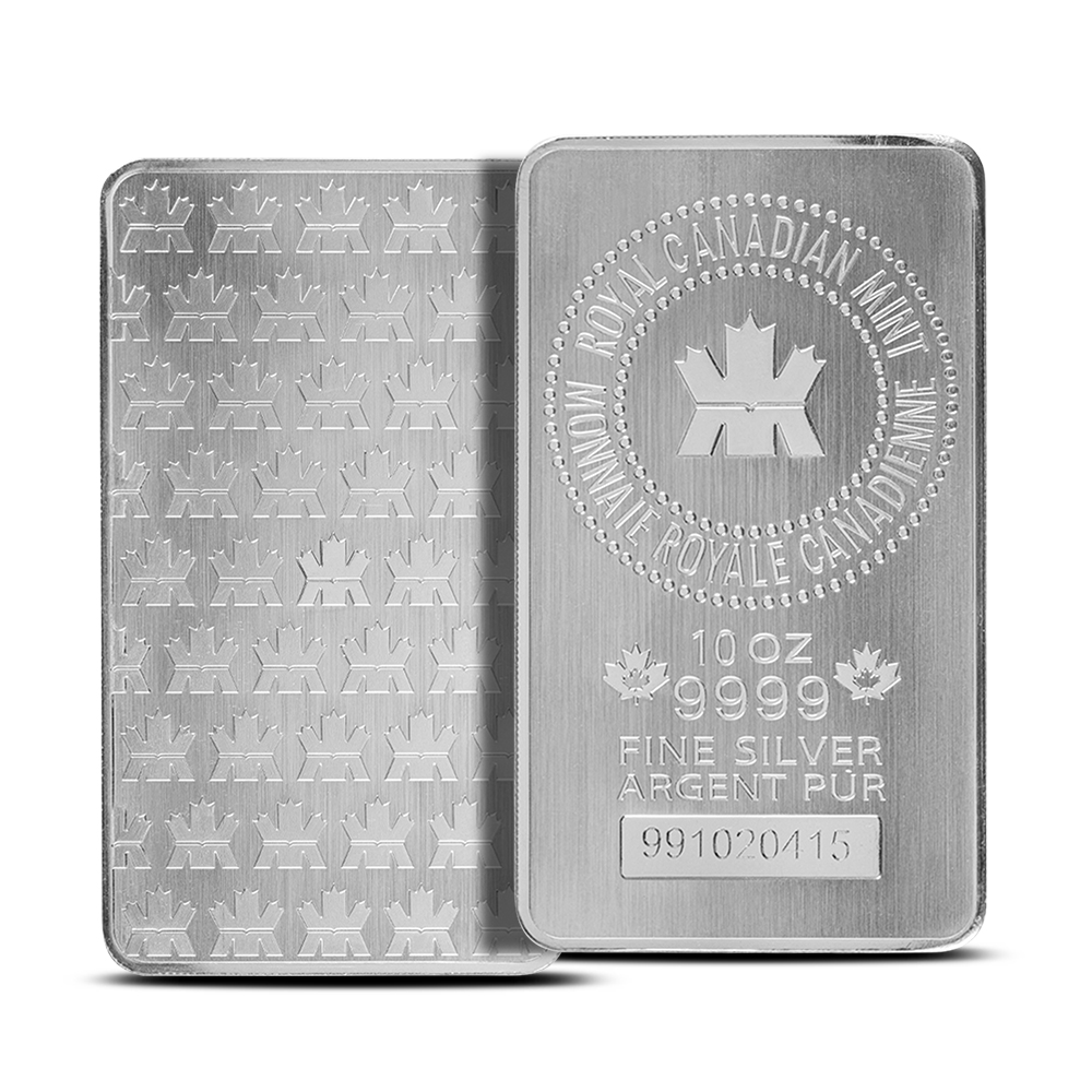 10 OZ SILVER ROYAL CANADIAN MINT BAR