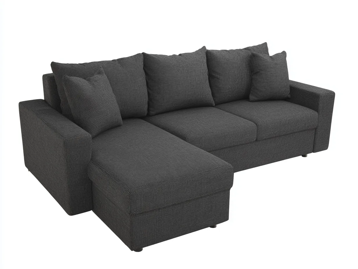 Divano angolare-Tessuto-285x178x90 cm-Grigio scuro-Stile moderno-Zadoriadwell