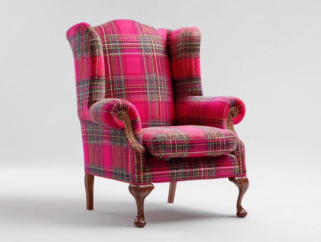 Poltrona a orecchioni - Tessuto - 92x86x114 cm - Rosa-Rosso-Verde-Giallo - Stile classico-Zadoriadwell