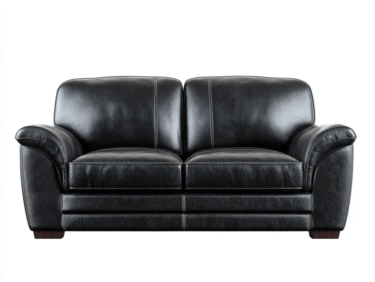 Divano lineare-pelle-170x92x90 cm-Nero-classico-Zadoriadwell