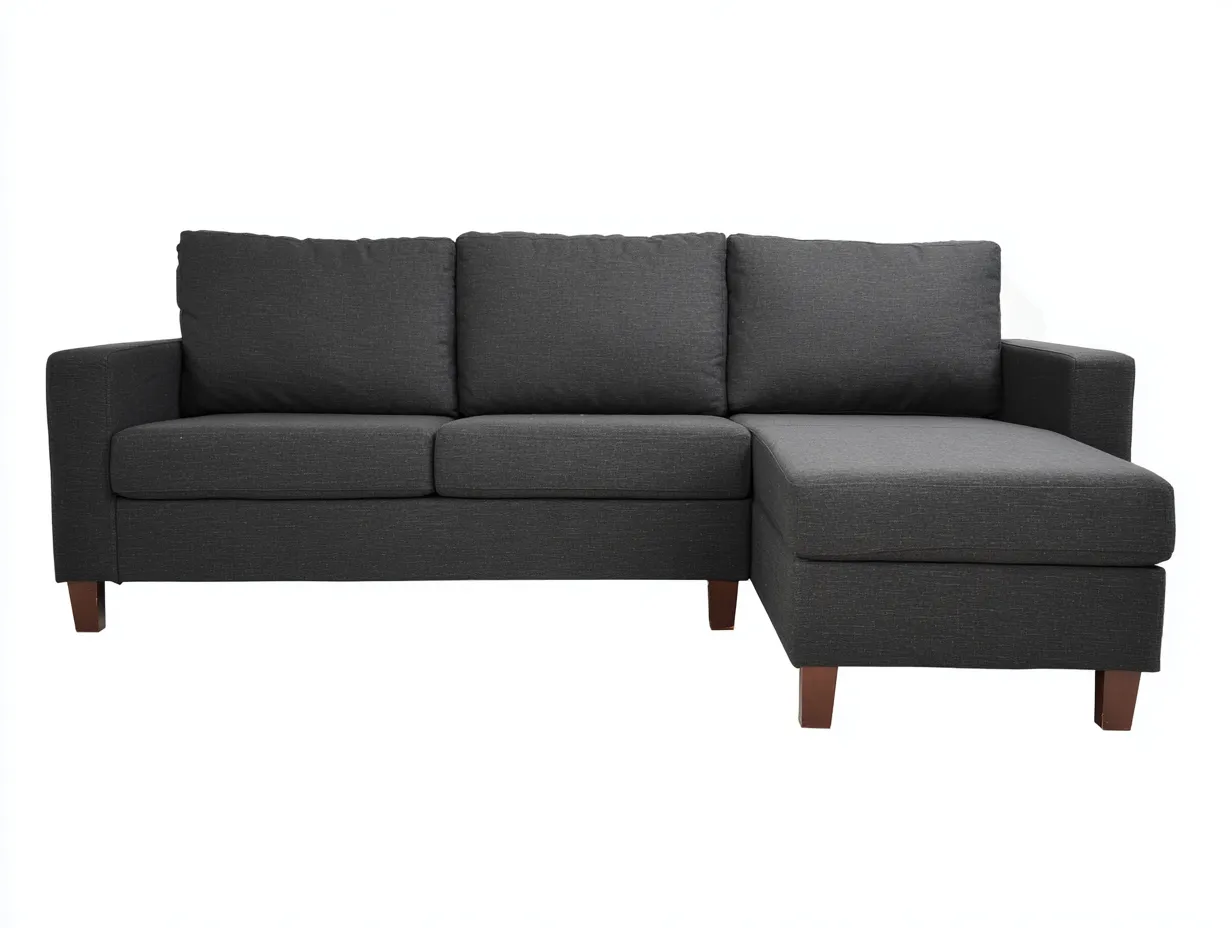 Divano angolare-Tessuto-264x172x86 cm-Grigio scuro-Stile contemporaneo-Zadoriadwell