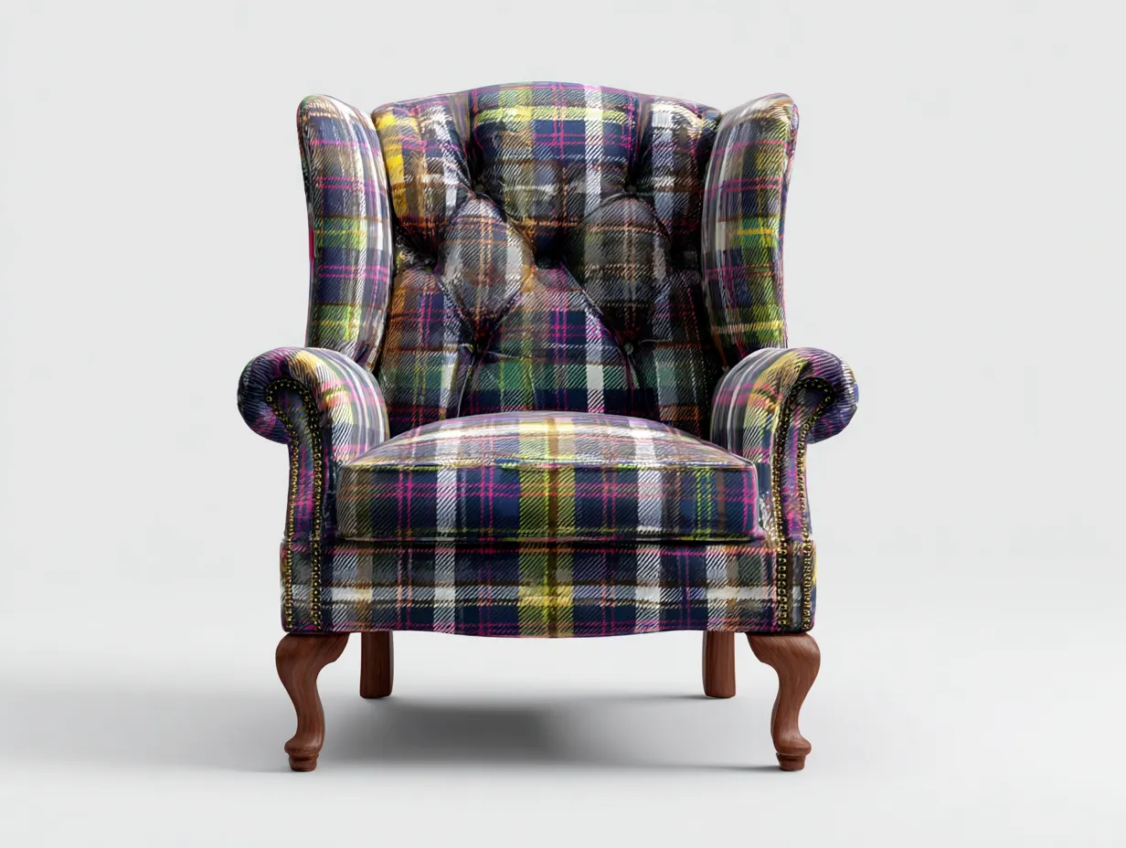 Poltrona a orecchioni - Tessuto - 92x86x113 cm - Multicolore - Stile classico-Zadoriadwell