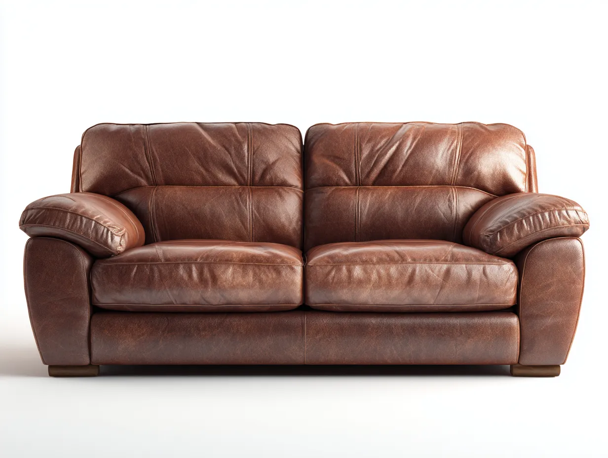 Divano lineare-pelle-175x96x88 cm-Marrone-classico-Zadoriadwell