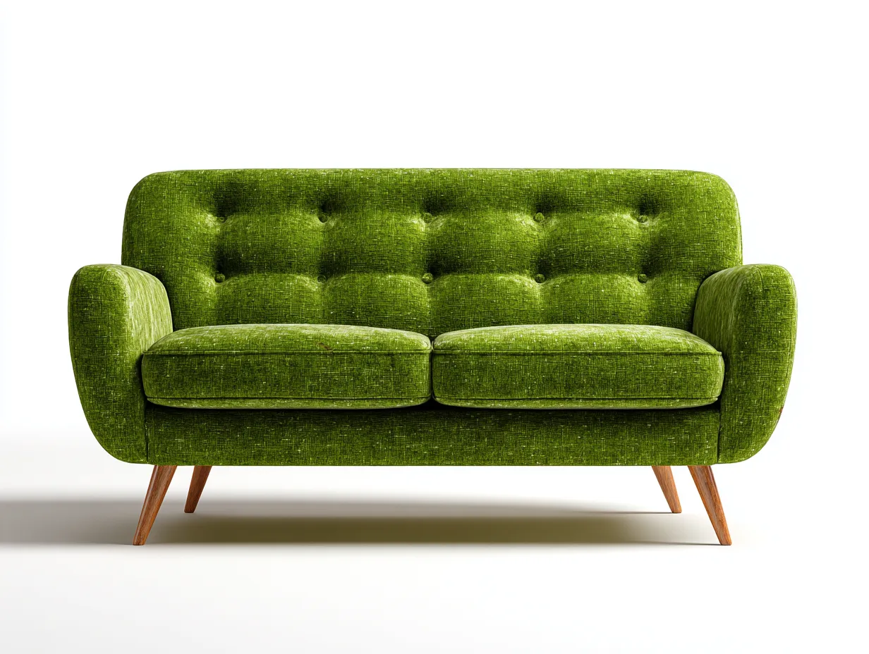 Divano lineare-tessuto-178x88x82 cm-Verde-moderno retrò-Zadoriadwell