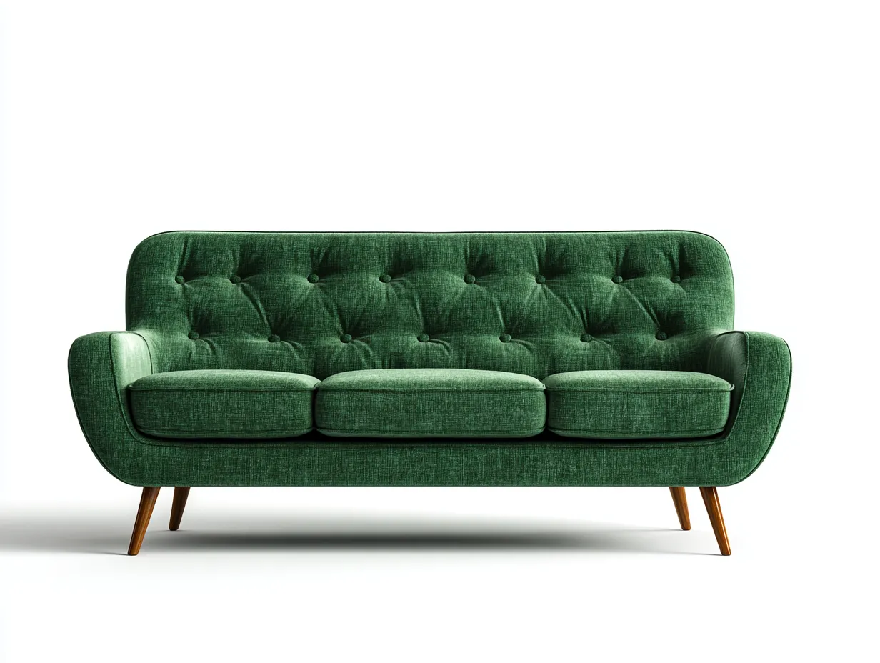 Divano lineare-tessuto-215x88x82 cm-Verde-moderno retrò-Zadoriadwell