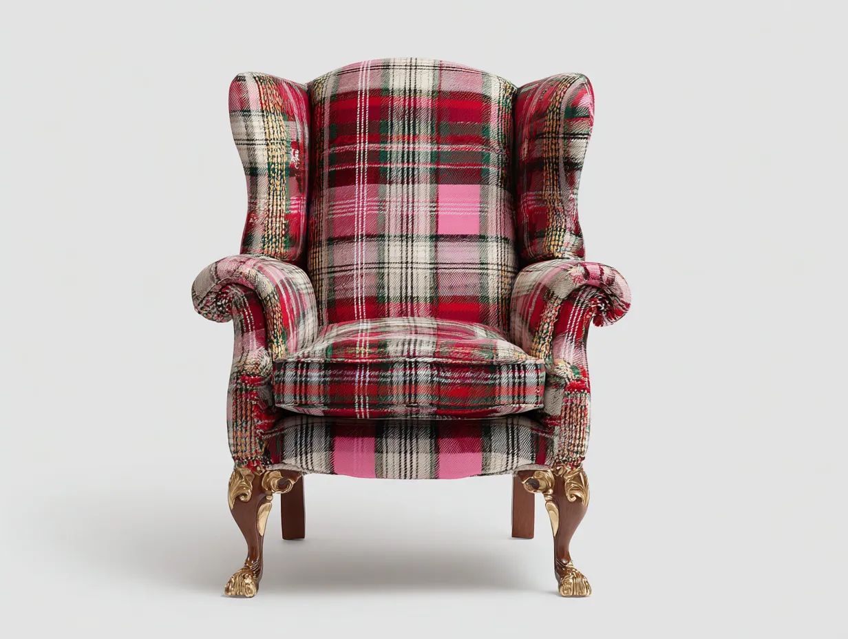 Poltrona a orecchioni - Tessuto - 91x85x111 cm - Rosso-Rosa-Beige-Verde - Stile classico-Zadoriadwell