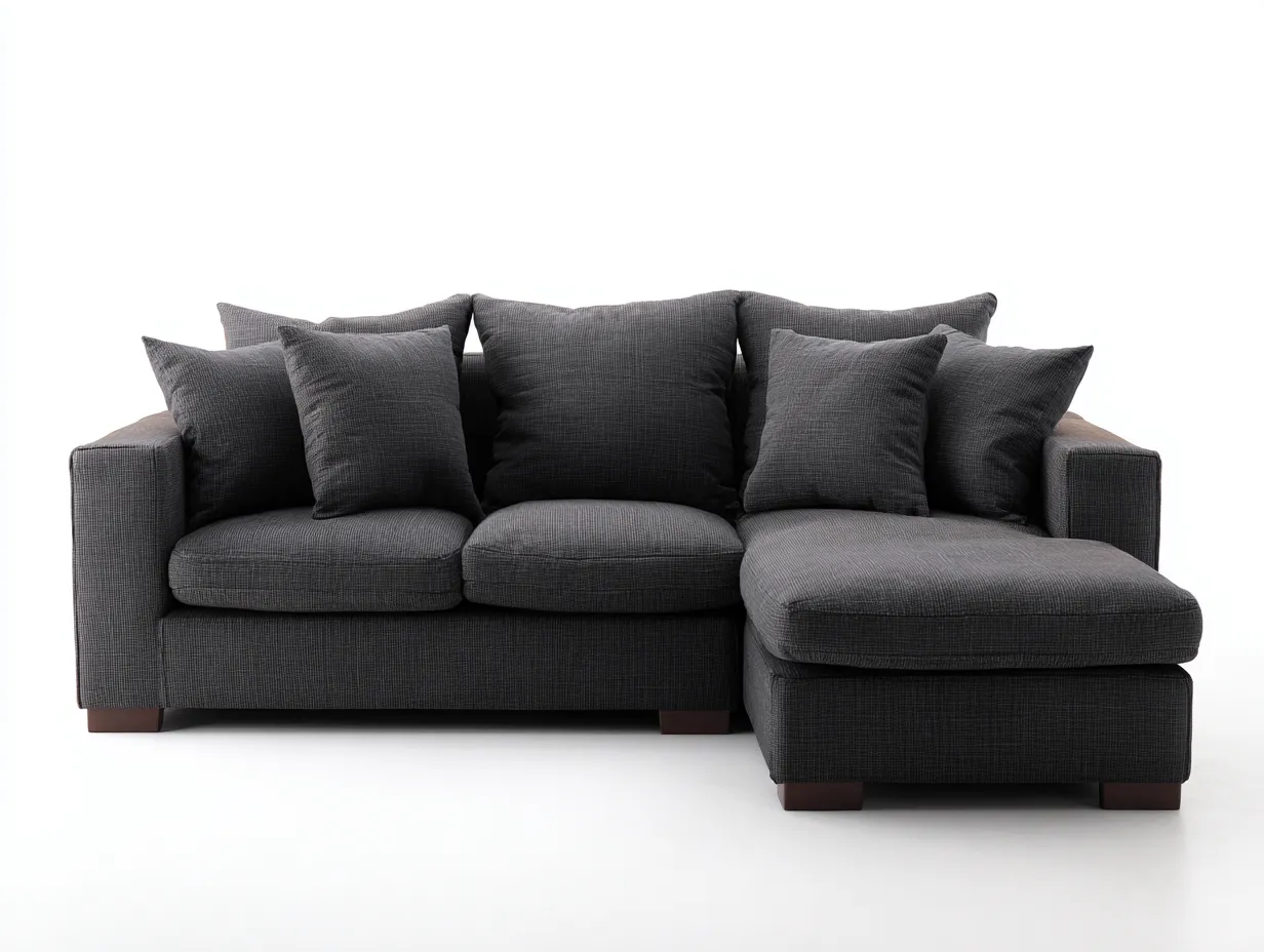 Divano angolare-Tessuto-268x174x89 cm-Grigio scuro-Stile moderno-Zadoriadwell