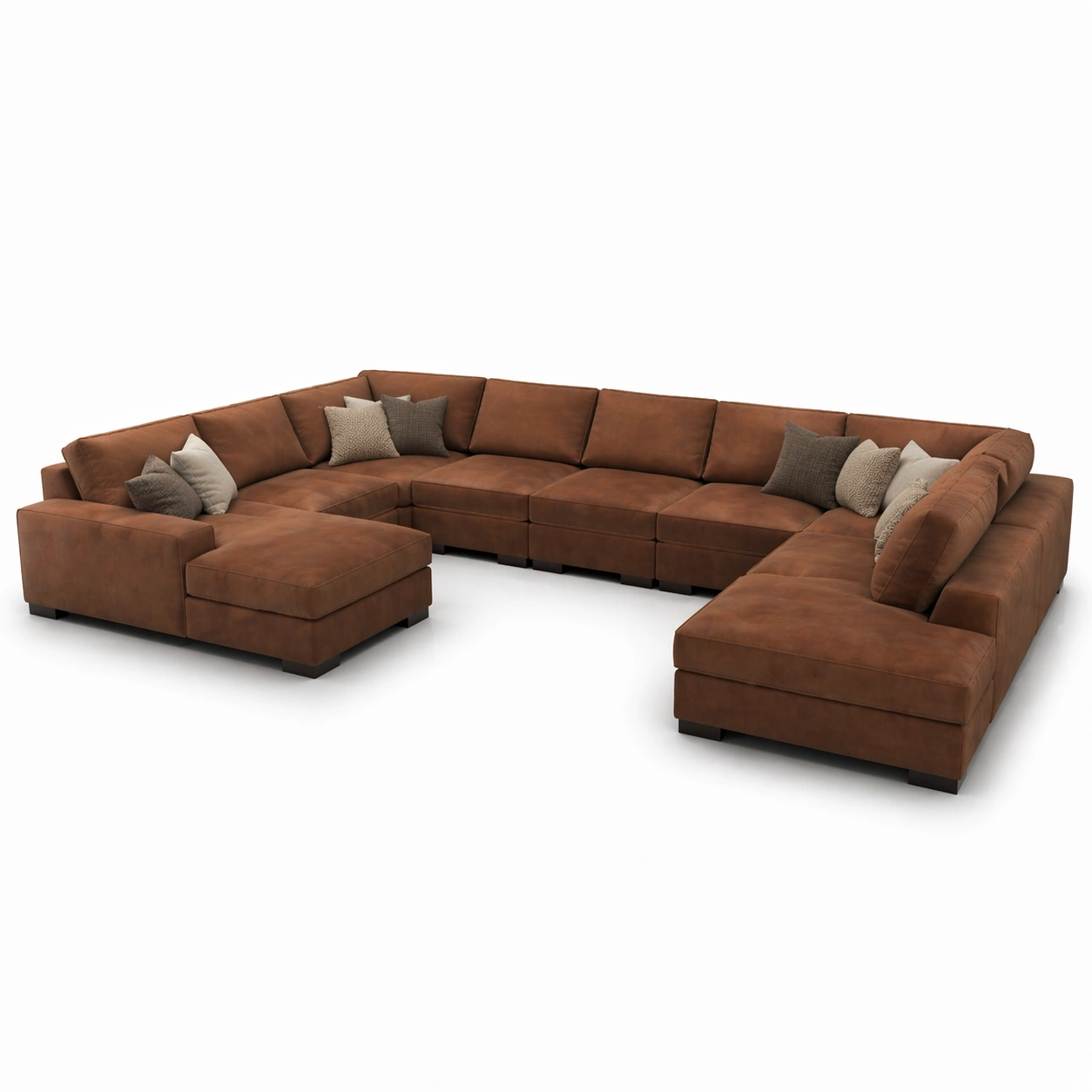 Sofa esquinero modular cuero marron calido con diseno robusto y comodo perfecto para salas de estar amplias con estilo moderno y familiar-loftlyn