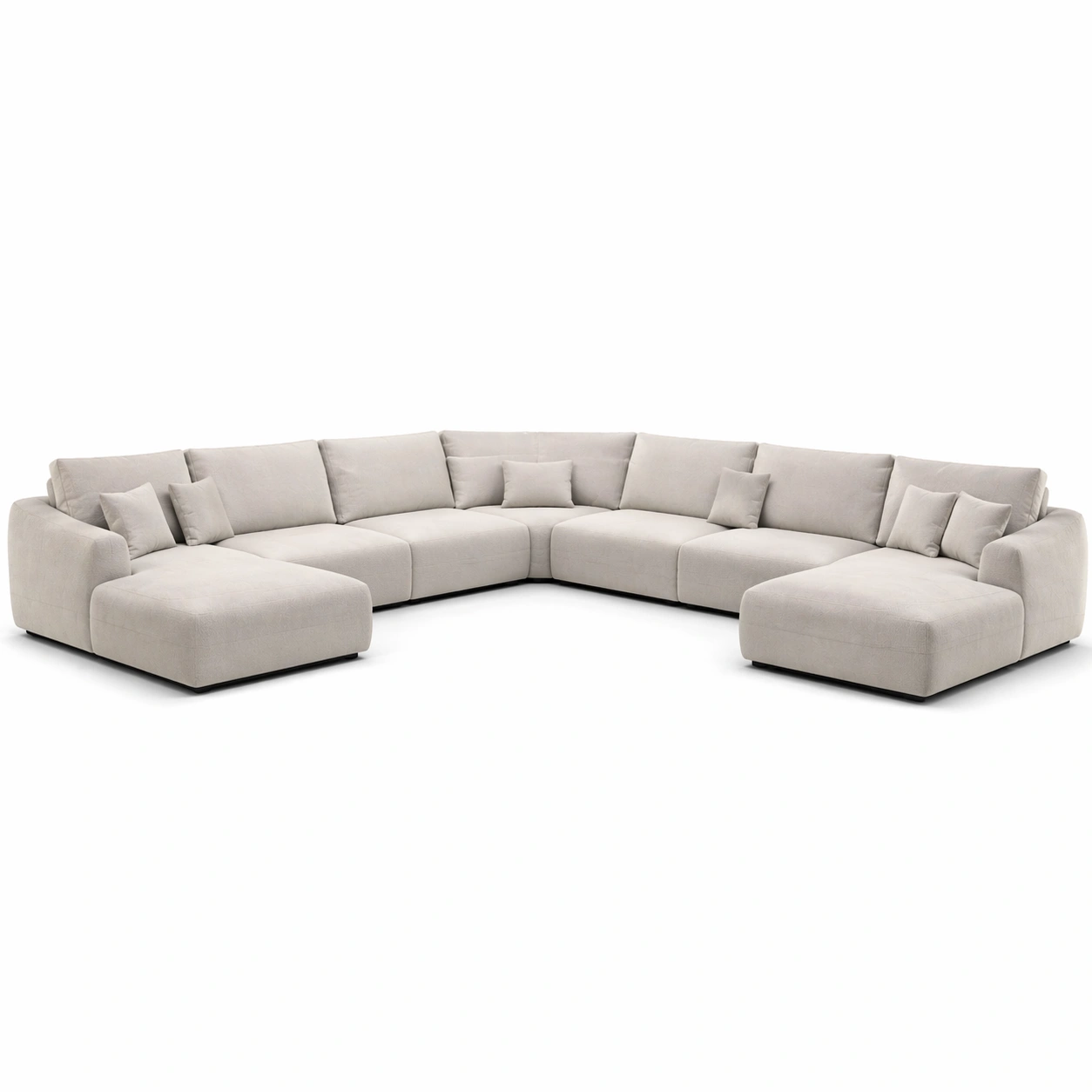 Sofa seccional grande moderno elegante para sala de estar dise?o minimalista con cojines incluido gran comodidad y tela duradera color crema claro perfecto para todo tipo de decoracion-homviae