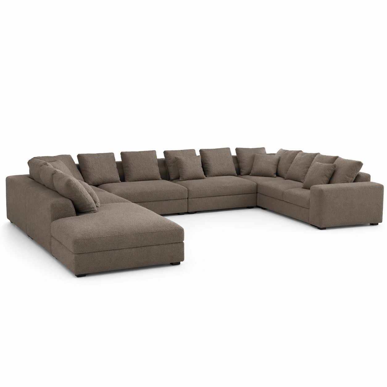 Sofa seccional moderno amplio para sala dise?o minimalista con tapizado de tela textura suave cojines incluidos gran comodidad color gris oscuro ideal para living elegante y confortable2499 euros-homviae