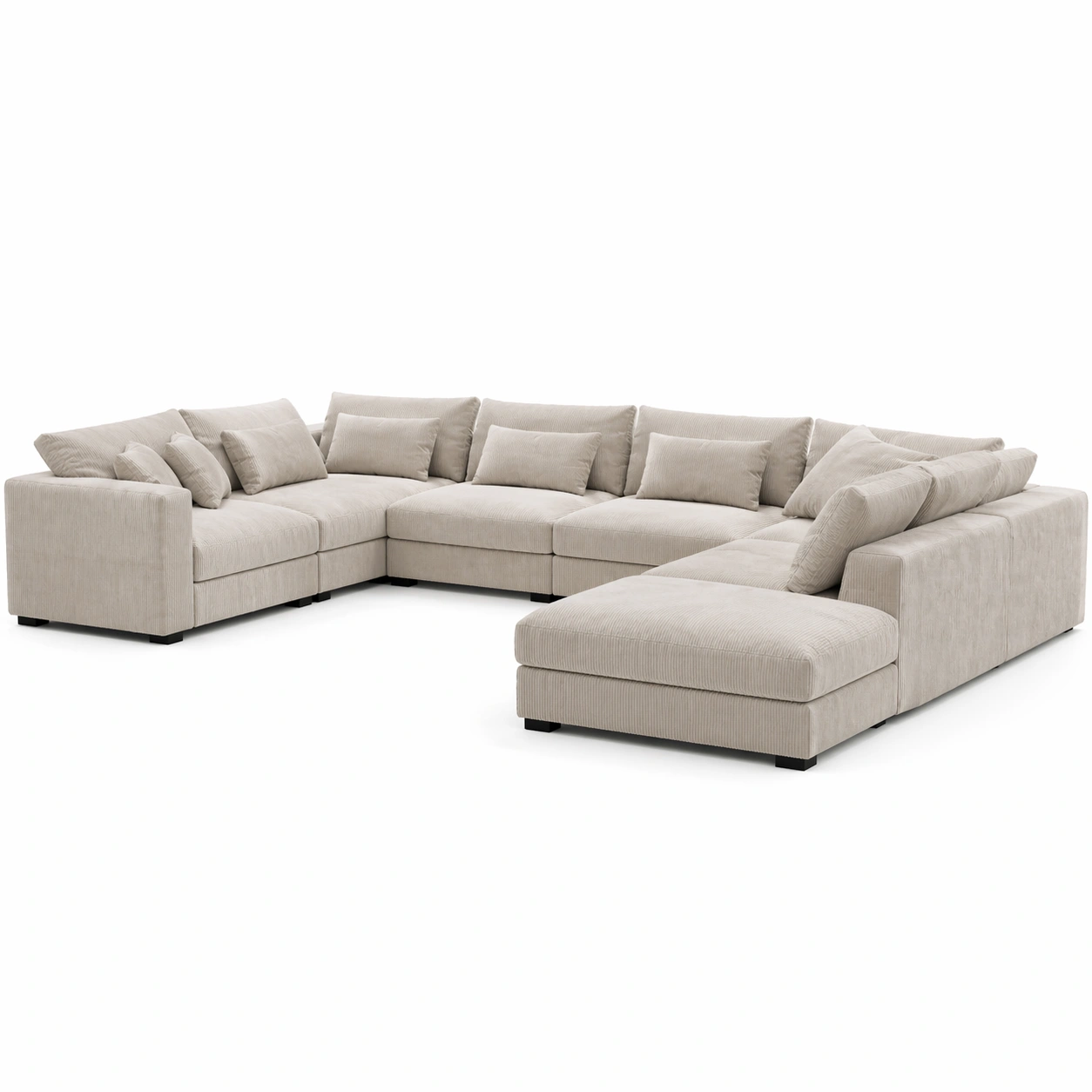 Sofa seccional grande moderno para sala de estar elegante con dise?o minimalista cojines incluidos color beige claro textura suave ideal para hogar sofisticado y confortable para todos los espacios-homviae